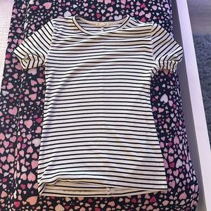 copper key white and black short sleeve top